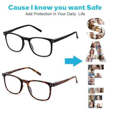 AOSM Blue Light Blocking Glasses, Blue Blocker Computer Glasses for Men Women, Anti Glare 400 UV & Eye Strain Fake Square Glasses