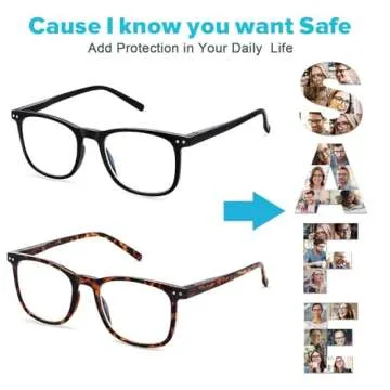 AOSM Blue Light Blocking Glasses, Blue Blocker Computer Glasses for Men Women, Anti Glare 400 UV & Eye Strain Fake Square Glasses