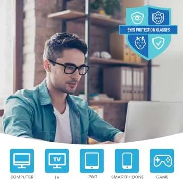 AOSM Blue Light Blocking Glasses, Blue Blocker Computer Glasses for Men Women, Anti Glare 400 UV & Eye Strain Fake Square Glasses