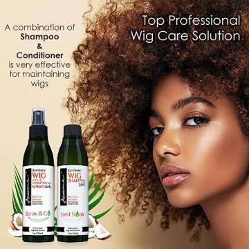 Awesome Synthetic Wig Shampoo, pH6, Detangle and Anti-Frizz, Adds Body & Volume, Hydrates & Moisturizes, Promotes Silkiness & Shine, Easy Combing, Contains Coconut Oil,7 fl oz