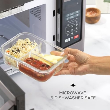 JoyJolt 5-Pack Glass Meal Prep Containers Set