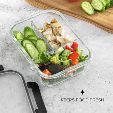 JoyJolt 5-Pack Glass Meal Prep Containers Set