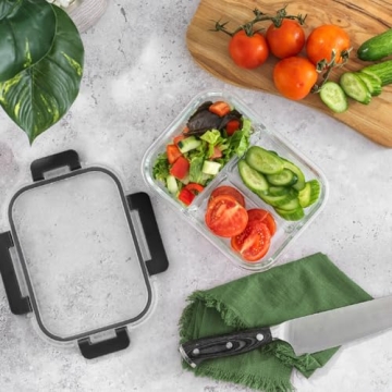 JoyJolt 5-Pack Glass Meal Prep Containers Set