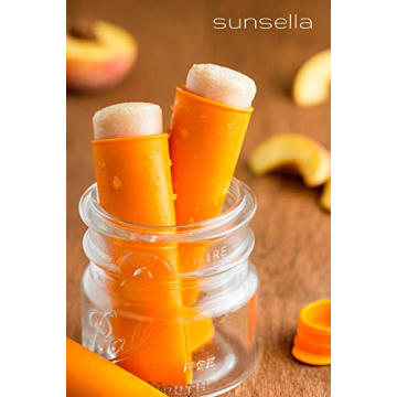 Sunsella Bright Silicone Popsicle Molds Set with Lids