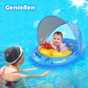 LAYCOL Baby Pool Float with Sun Protection Canopy and Toys