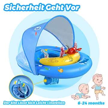 LAYCOL Baby Pool Float with Sun Protection Canopy and Toys
