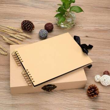 Handmade Scrapbook - 80 Black Pages DIY Album Set