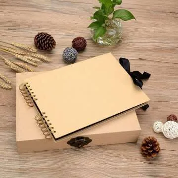 Handmade Scrapbook - 80 Black Pages DIY Album Set