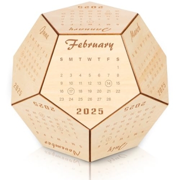 Wood Desk Calendar 2025 Dad Christmas Gifts New Year Gifts 3D Calendar White Elephant Gifts for Adul...