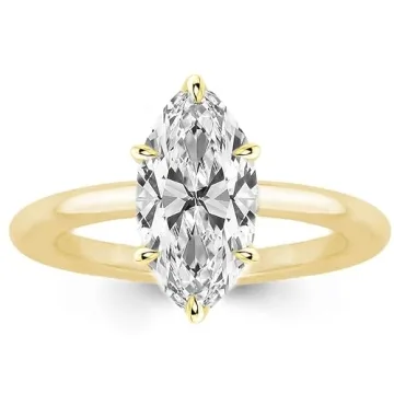 RURULUYA 2CT Elongated Marquise Cut Engagement Ring - Affordable Luxury in 925 Silver