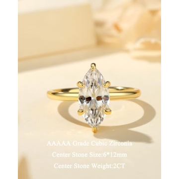 RURULUYA Marquise Cut Engagement Ring - Elegant & Affordable