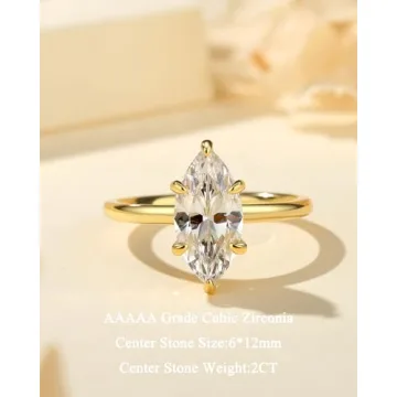 RURULUYA Marquise Cut Engagement Ring - Elegant & Affordable