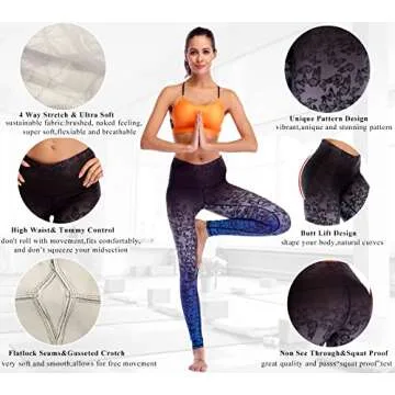 Chisportate Women High Waist Yoga Legging Power Flex Tummy Control Workout Stretch Sport Yoga Pants for Gym Exercise Fitness