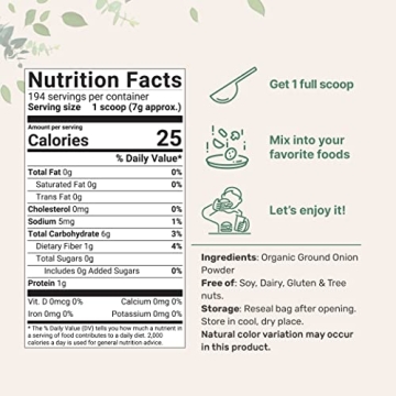 SELPONT Organic Ground Onion Powder, 3 lbs for Savory Cooking