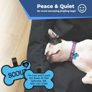 GoTags Silicone Dog Tags, Soundless Pet Tag, Personalized Silent Tag Engraved for Pets with Cute Cus...