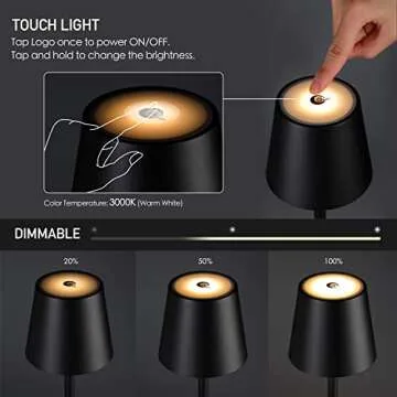 O’Bright Sandy- Cordless LED Floor Lamp for Outdoor/Indoor, Rechargeable, Water Resistant, Dimmable, Carry Light, Adjustable Height Stand Lamp for Patio, Living Room, Bedside, Table Night Lamp, Black