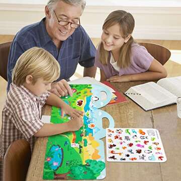 Jelly Stickers Book for Kids 2-4，Reusable Stickers Book for Toddlers，Travel Toys ，Quiet Busy Book Preschool Learning Activities Travel Essential in The Car/Train/Plane