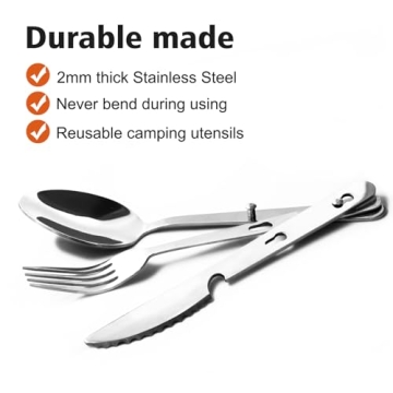 KINLINK 4-in-1 Camping Utensils Set for Outdoor Adventures