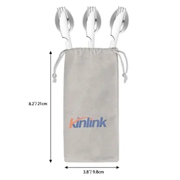 KINLINK 4-in-1 Camping Utensils Set for Outdoor Adventures