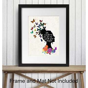 Inspirational Floral Butterflies Wall Art - Motivational Decor