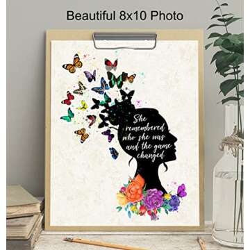 Inspirational Floral Butterflies Wall Art - Motivational Decor