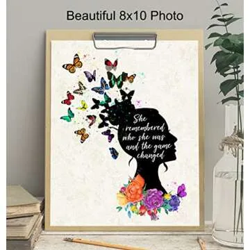 Inspirational Floral Butterflies Wall Art - Motivational Decor