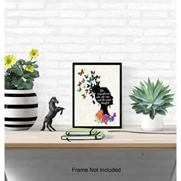 Inspirational Floral Butterflies Wall Art - Motivational Decor