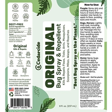 Cedarcide Original & Tickshield Natural Bug Spray Pack of 4