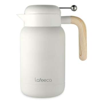 Aura Thermal Coffee Carafe Tea Pot for Keeping Hot & Iced Cold - Vacuum Insulated - Thermos Water Pi...
