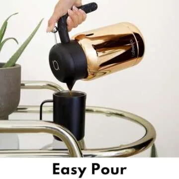 Aura Thermal Coffee Carafe Tea Pot for Keeping Hot & Iced Cold - Vacuum Insulated - Thermos Water Pitcher - Beverage Dispenser - Cool Touch Handle & Lid - BPA Free - 1.5 Liter - Dune