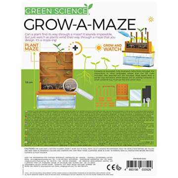 4M Green Science Grow A Maze Kit, Build A Plant Maze Science Kit, For Boys & Girls Ages 5+ , 5 x 4 nches