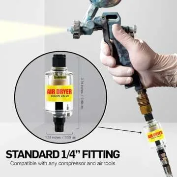 LE LEMATEC Air Dryer for Compressor, Inline Moisture Filter for HVLP Spray Paint Gun, Plasma Cutter & Other Pneumatic Tools, Easy Drain Oil & Water Separator (ZN312)