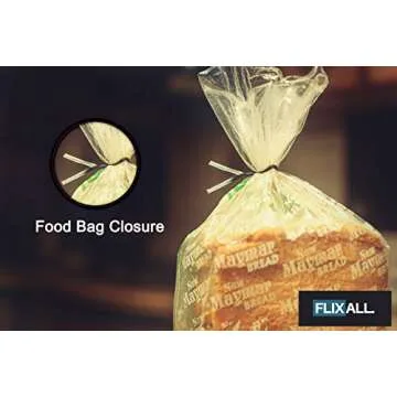 Flixall. 5 inches Twist Ties Pack of 100 - Premium Quality Reusable Black Plastic Coated Twist Ties for Bags, Cords - Bread Ties for Household