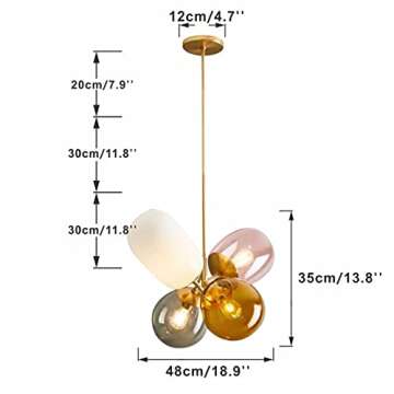 KCO Lighting Colorful Pendant Light - Stylish Balloon Chandelier
