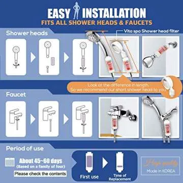 VITASPA Vitamin C shower Water Filter (Red) - Exellent Skin & Hair Enhancement, Aroma Therapy, Remove Chlorine & Impurities/Gift idea For Her/Him, wife, girlfriend