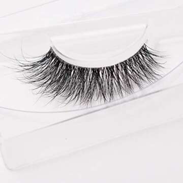 Arimika Clear Band Wispy Fluffy 3D Mink Lashes- Handmade Lightweight, Full Volume, Natural Look, Criss cross Invisible Strip False Eyelashes Style N25
