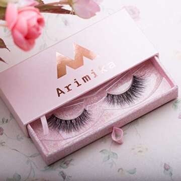 Arimika Clear Band Wispy Fluffy 3D Mink Lashes- Handmade Lightweight, Full Volume, Natural Look, Criss cross Invisible Strip False Eyelashes Style N25