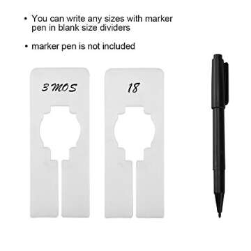 Blulu 20 Pack Blank Clothing Rack Size Dividers Rectangular Closet Dividers for Home or Cloth Store