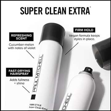 Paul Mitchell Super Clean Extra Finishing Hairspray, Maximum Hold, Shiny Finish, For All Hair Types, 3.5 oz.