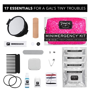 Stylish Hot Pink Glitter Minimergency Kit for Women