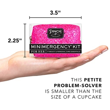 Stylish Hot Pink Glitter Minimergency Kit for Women