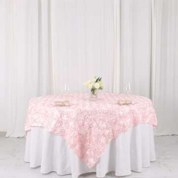 Elegant 3D Rosette Tablecloth Overlay for Events