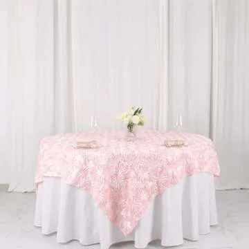 Elegant 3D Rosette Tablecloth Overlay for Events