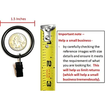 TEJATAN 1.5-inch Black Metal Curtain Rings with Clips Set of 40