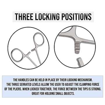 SURGICAL ONLINE 2 Piece Curved & Straight 8" Hemostat Set, Stainless Steel Locking Tweezer Clamps - ...