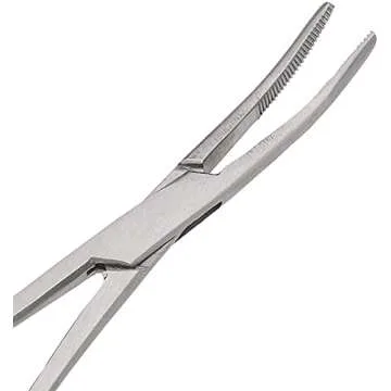 SURGICAL ONLINE 2 Piece Curved & Straight 8" Hemostat Set, Stainless Steel Locking Tweezer Clamps - Ideal Hemostats for Nurses, Fishing Forceps, Crafts and Hobby