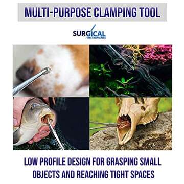 SURGICAL ONLINE 2 Piece Curved & Straight 8" Hemostat Set, Stainless Steel Locking Tweezer Clamps - Ideal Hemostats for Nurses, Fishing Forceps, Crafts and Hobby