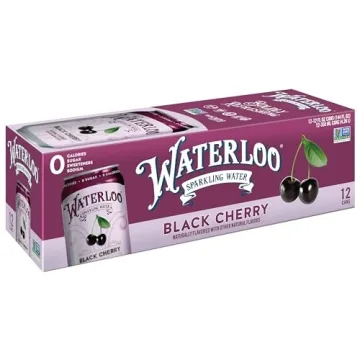Waterloo Black Cherry Sparkling Water - 12-Pack, Zero Calories & Sugar