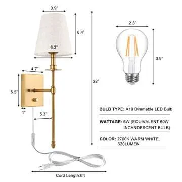 TRLIFE Dimmable Wall Sconces - Elegant Lighting Solution