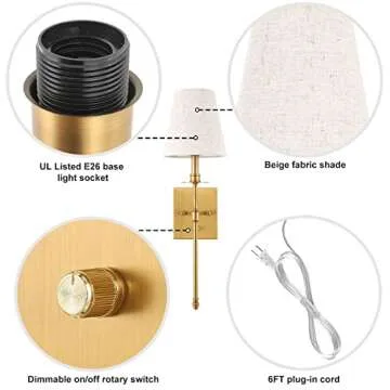 TRLIFE Dimmable Wall Sconces - Elegant Lighting Solution